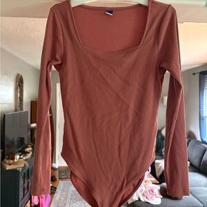 Women's Ribbed Long Sleeve Bodysuit - Pink